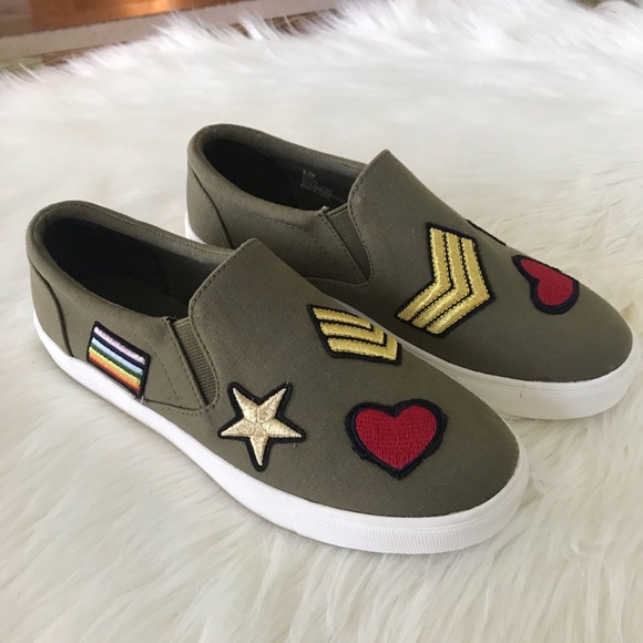 MIA Shoes - NEW Mia slip on military patch Pepe sneakers